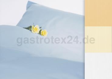 Laura Hotelbettwäsche weiß, sekt, gold, blau mit Feinstreifen 2 mm